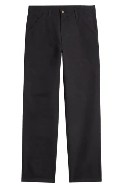 Carhartt Work In Progress Single Knee Organic Cotton Canvas Straight Leg Pants In Black Rigid