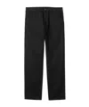 Carhartt Wip Single Knee Pant Black Rinsed In Organic Cotton In Black