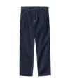 Carhartt Denim Trousers With Back Pockets And Belt Loops In Black