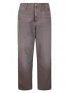 Carhartt Logo-patch Trousers In Brown