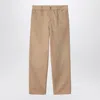 Carhartt Og Single Knee Printed Straight-leg Organic Cotton-canvas Trousers In Nude