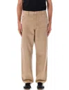 Carhartt Og Single Knee Printed Straight-leg Organic Cotton-canvas Trousers In Nude