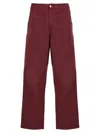 Carhartt Double Knee Straight-leg Trousers In Red