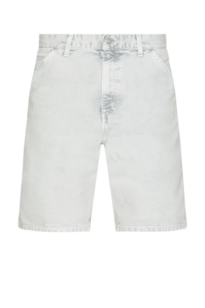 Carhartt Landon Smithfield Mid Length Denim Shorts In Gray