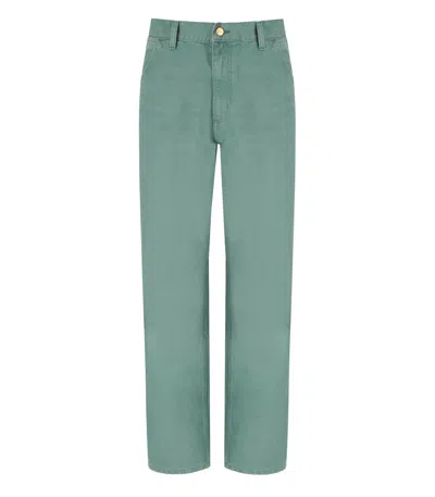 Carhartt Wip Single Knee Silver Pine Trouser In Green