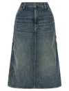 Carhartt Contrast-stitching Denim Skirt In Blue
