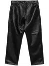 Carhartt Black Single Knee Pu Leather Cargo Pants In Black