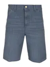 Carhartt Knee-length Shorts With Pockets And Belt Loops In Blue