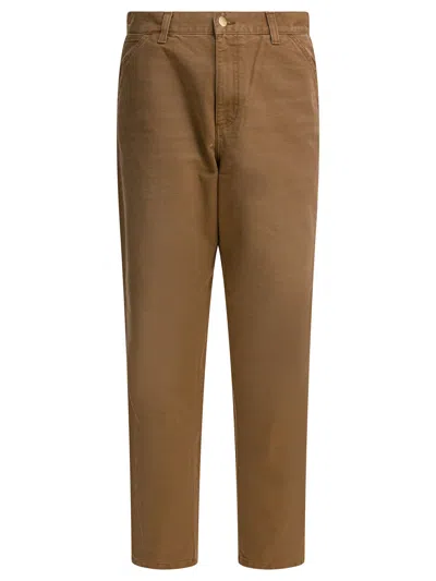 Carhartt Single Knee Trousers Brown In Gold