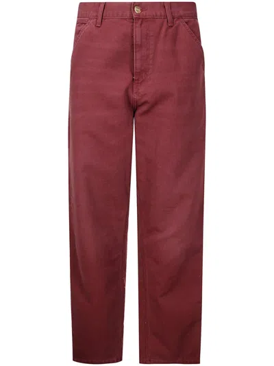 Carhartt Single Knee Trousers In Dark Red