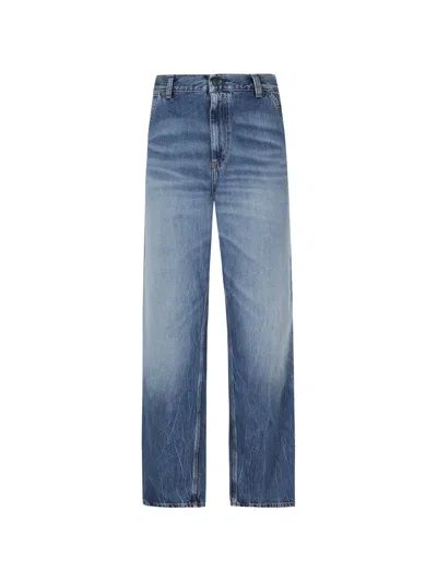 Carhartt Single Knee Used-effect Jeans In Blue
