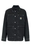 Carhartt Black Denim Og Double Front Jacket In Blackstonewashed