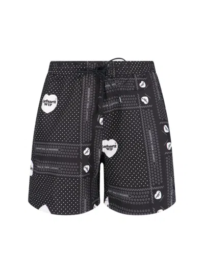 Carhartt 'slater Swim Trunks' Swim Shorts In Black  