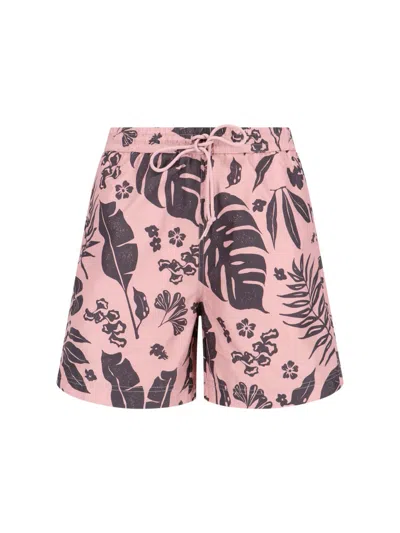Carhartt 'slater Swim Trunks' Swim Shorts In Pink