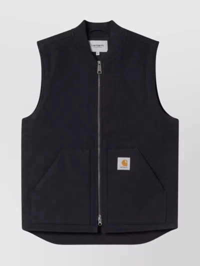 Carhartt Sleeveless Coat Featuring Patch Pockets In Black