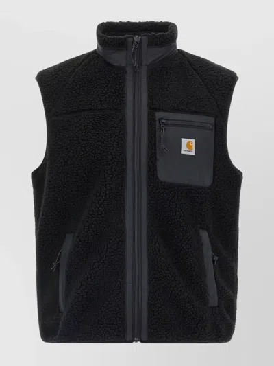 Carhartt Sleeveless Fleece Vest High Collar In Black