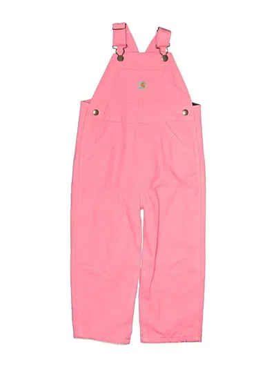 Pre-owned Carhartt Kids' Snow Pants With Bib In Pink