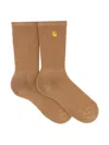 Carhartt Socks With Logo Embroidery In Beige
