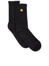 Carhartt Cotton Socks With Embroidered Logo In Wht