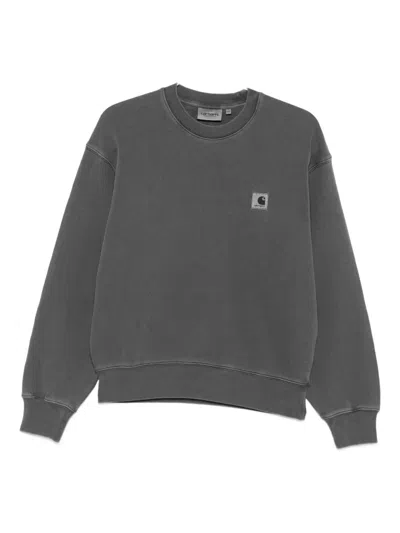 Carhartt Square-logo Cotton Sweatshirt In Gray