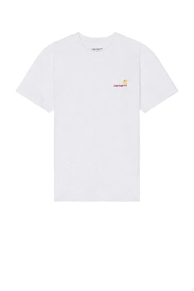 Carhartt Wip Mens White American Script Logo-embroidered Cotton-jersey T-shirt