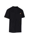 Carhartt Black Cotton T-shirt With Gold Embroidered Logo In Black  