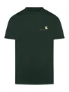 Carhartt Green S/s University Script T-shirt In Green
