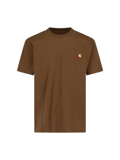 Carhartt American Script T-shirt In Brown