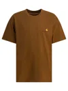 Carhartt S/s American Script T-shirts Brown In Multi