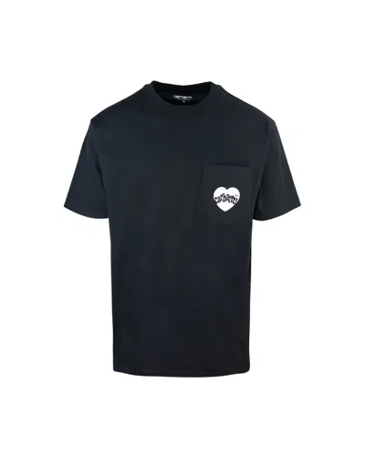 Carhartt S/s Amour Pocket T-shirt Black In 0d2xx