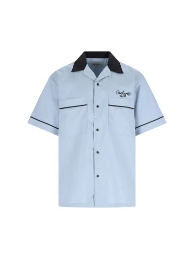 Carhartt Casual Shirt With Contrast Collar And Pockets In Blue