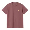 Carhartt Carhart Wip Chase T-shirt In Bbxx Dusty Fuchsia Gold