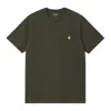 Carhartt S/s Chase Olive Green T-shirt In Green