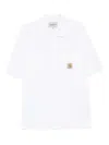 Carhartt Logo Cotton Polo Shirt In White