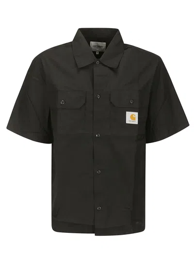 Carhartt S/s Craft Shirt Polyester/cotton Poplin In Black