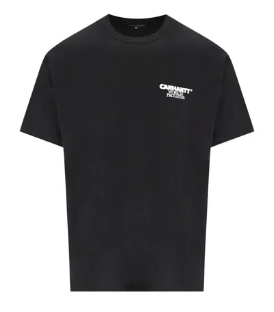 Carhartt Logo Cotton T-shirt In Black