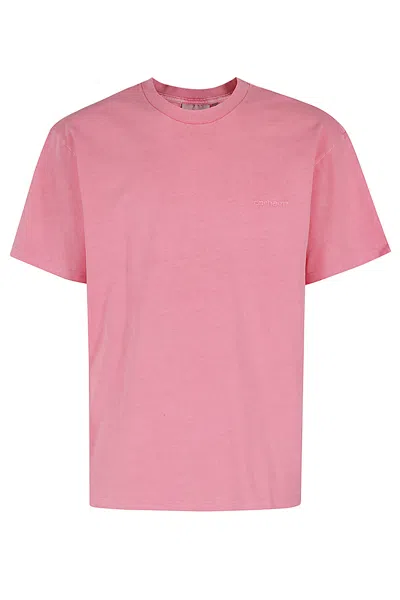 Carhartt Ss Duster Script T Shirt In Charm Pink