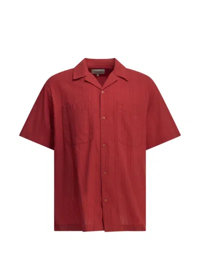 Carhartt Gareth Short Sleeve Shirt Chest Pockets In Red