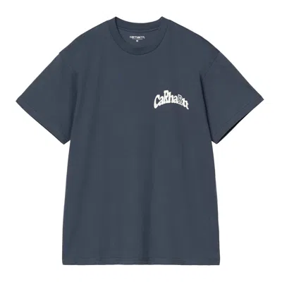 Carhartt S/s Logo T-shirt In Otxx Dusky Blue