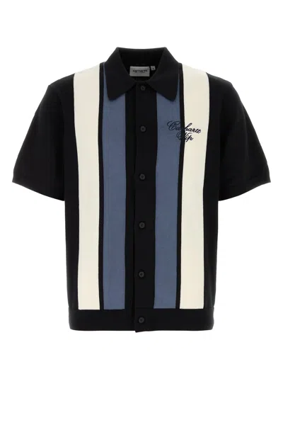 Carhartt Mens Mello Stripe Black Mello Striped Cotton Shirt In Multi