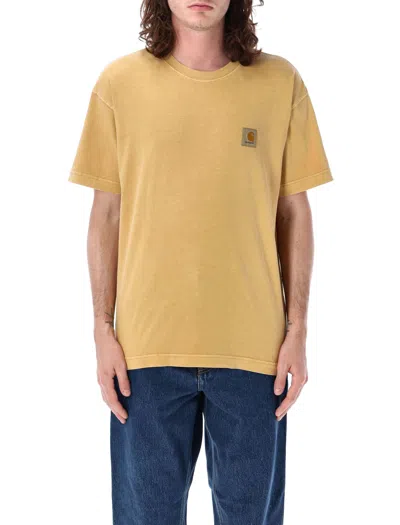 Carhartt S/s Nelson Logo-patch T-shirt In Yellow