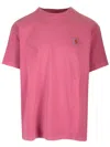 Carhartt Nelson Cotton T-shirt In Ytgd Magenta Garment Dyed