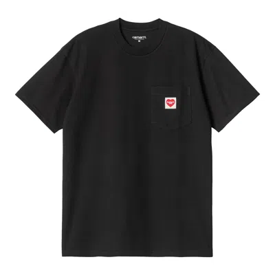 Carhartt Work In Progress Pocket Heart Organic Cotton T-shirt In Black