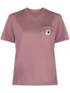 Carhartt S/s Pocket Organic-cotton T-shirt In Pink