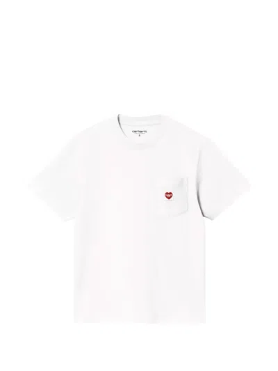 Carhartt S/s Pocket Small Heart T- Shirt In White
