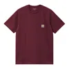 Carhartt Work In Progress Logo Pocket T-shirt In Byxx Malbec