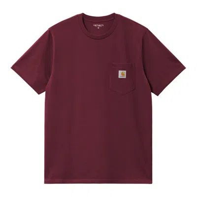 Carhartt Logo Patch Crewneck T-shirt In Burgundy