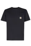 Carhartt Vintage  Pocket T Shirt Top In Washed Black, Men's At Urban Outfitters In Black