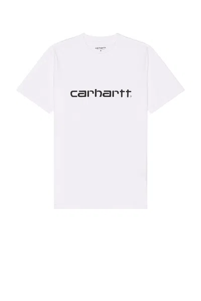 Carhartt S/s Script T-shirt In White & Black