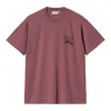Carhartt Red Stamp T-shirt In Dusty Fuchsia Black